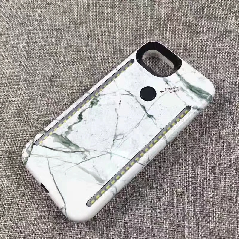 Мраморный crack flash Phone Чехол для iPhone 6 6s 7 8 Plus идеальные селфи сверкающие с подсветкой чехол для iPhone 6 6s телефон сумка