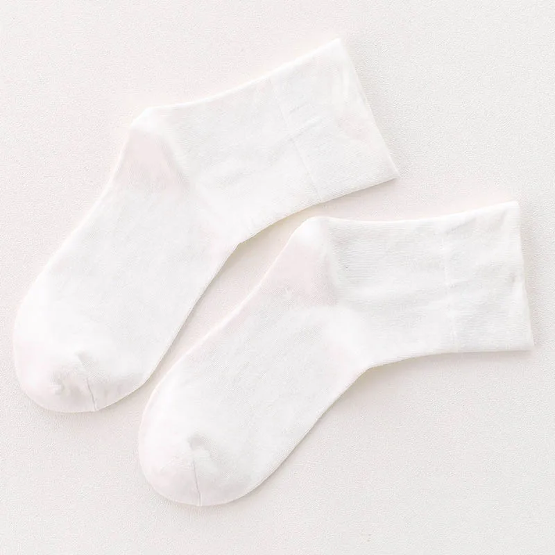 Comfortable 1Pair New Arrival 9 Colors Candy Korea Style Cotton Elastic Solid Free Size Socks Hot Sale Exquesite Soft - Цвет: Белый