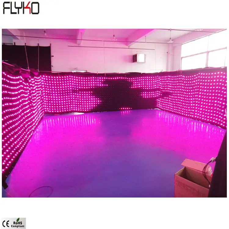 Flyko этап многоцелевой ткань для проекции светодиодного видео занавес для сцены светодиодный P100mm 2x17