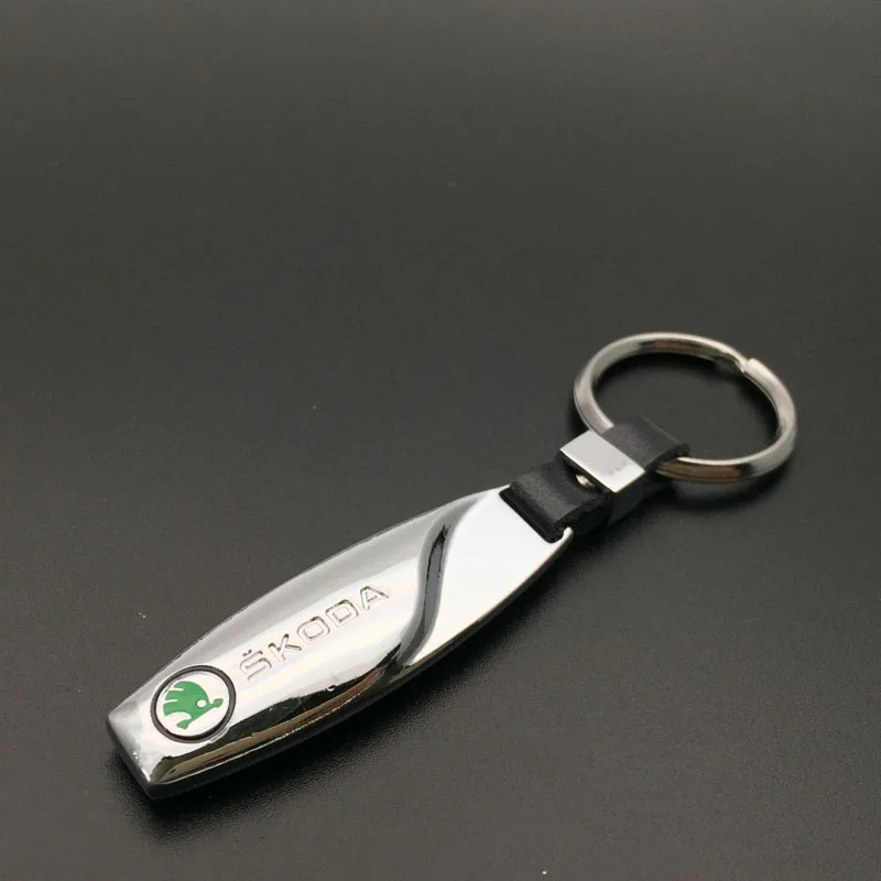 

22 Car Logo Keychains Enamel Silver plated Genuine Leather Car keychain Key Ring metal key chain Holder For Men