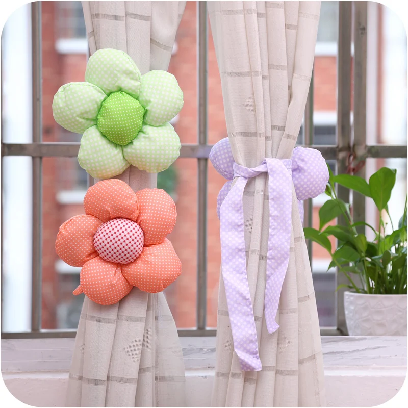 

1 Piece Sunflower Curtain Tieback Buckle Clamp Hook Window Curtain Accessories Holder Flower Rope Tieback Room Decor
