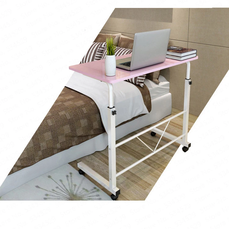 Розовый компьютерный стол кровать обучения с бытовыми подъема складной, для мобильного прикроватной тумбочке записи настольного