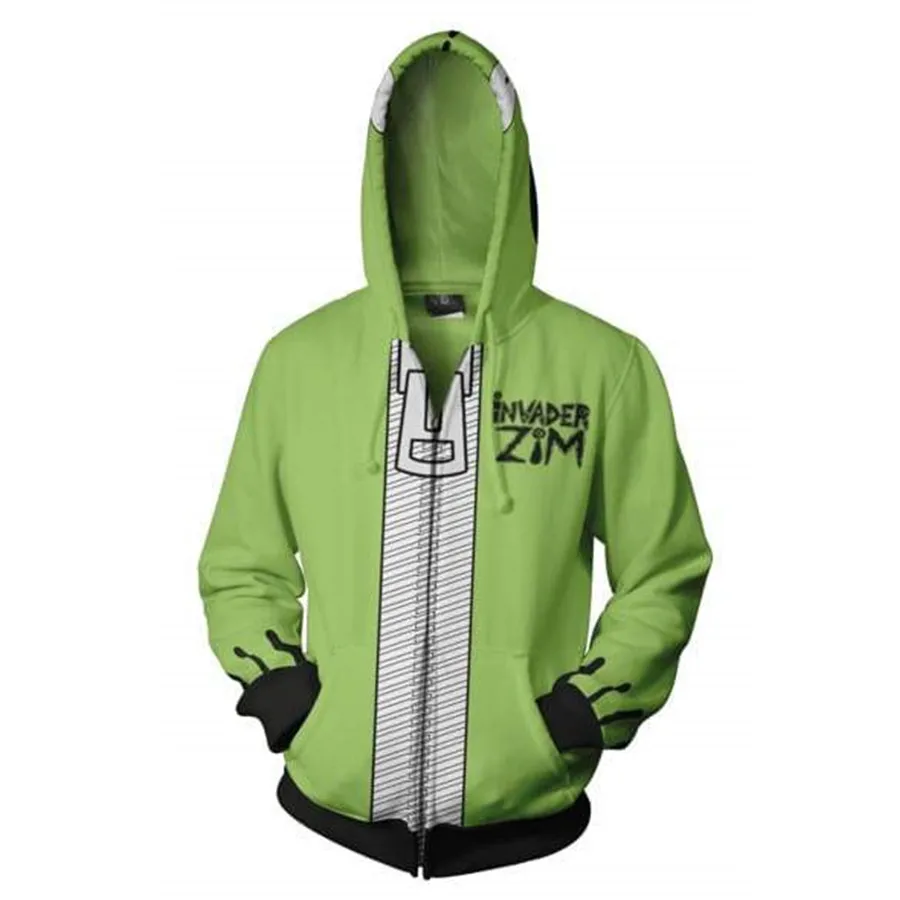 Tanie Anime Invader Alien Zim bluza z kapturem Cosplay film bluza z kapturem bluzy 3D mężczyźni nowość