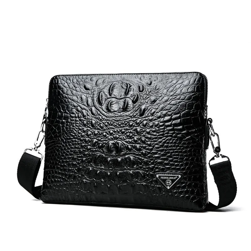 

2019 New Men's Pack Large Capacity Men's Hand Bag Business leather single-shoulder Crocodile pattern Single shoulder bag