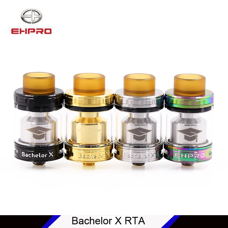 

Original Ehpro Bachelor X RTA 3.5ml/5ml Atomizer tank 25.2mm 510 thread vaporizer single coil Adjustable Airflow e-cig tank