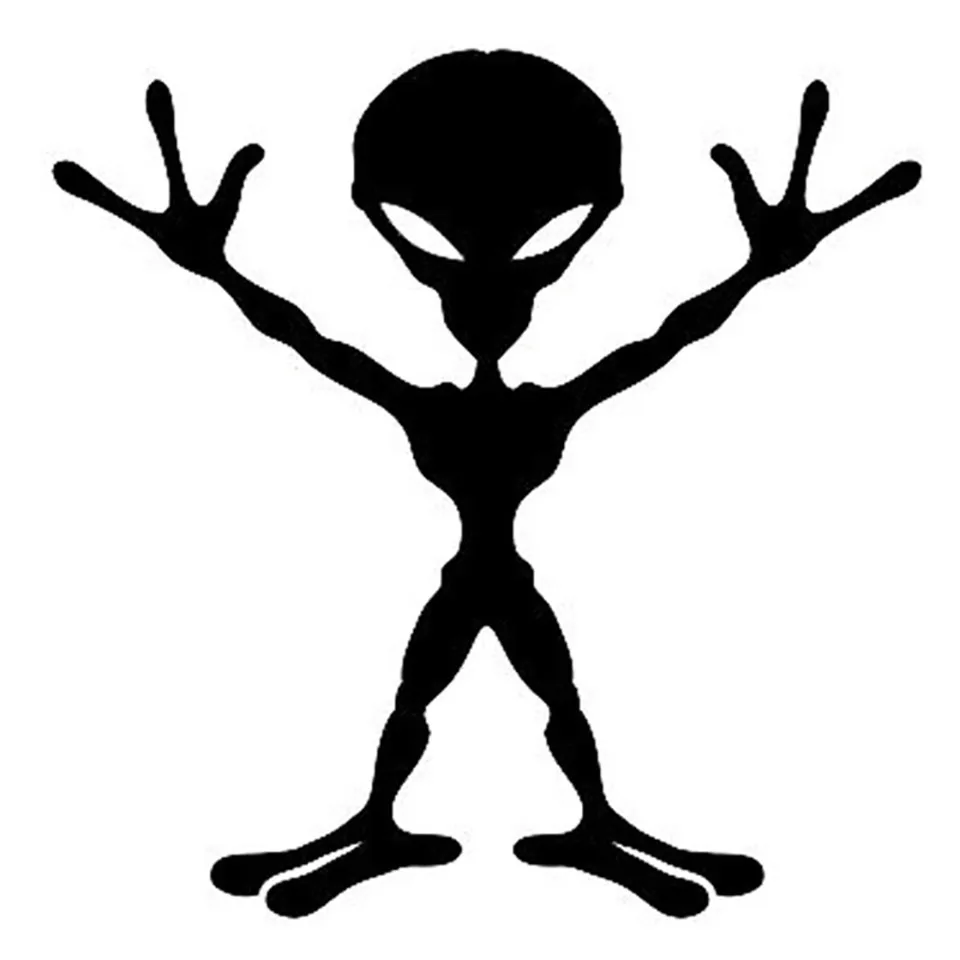 15.4cm15.5cm Interesting Alien HIGH 3! Vinyl Decal Car Sticker BlackSilverLaser (2)