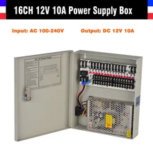 16CH CCTV Power Supply 12V 10A CCTV Camera PTZ IR Illuminator CCTV Power Box For CCTV Security Camera