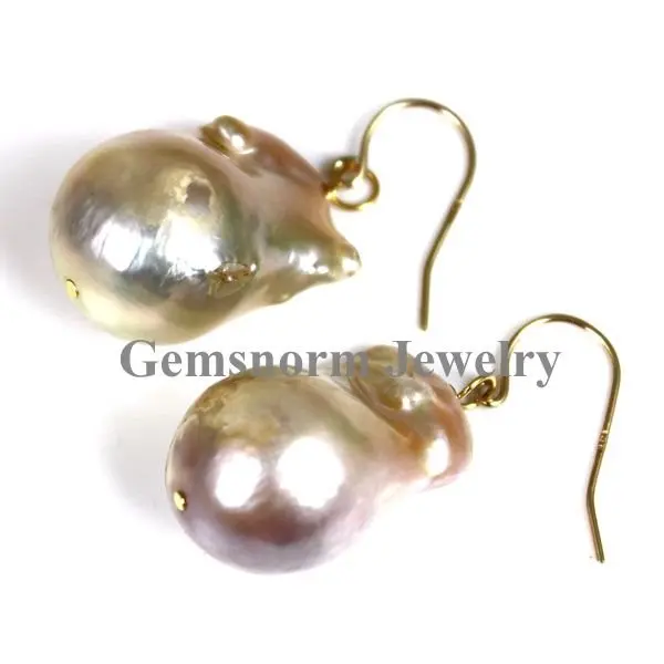 

Free Shipping! Purple Big Size 20-25mm Freshwater Pearls Earrings Rare Irregular Pearls Earrings Wholesale FPE0088