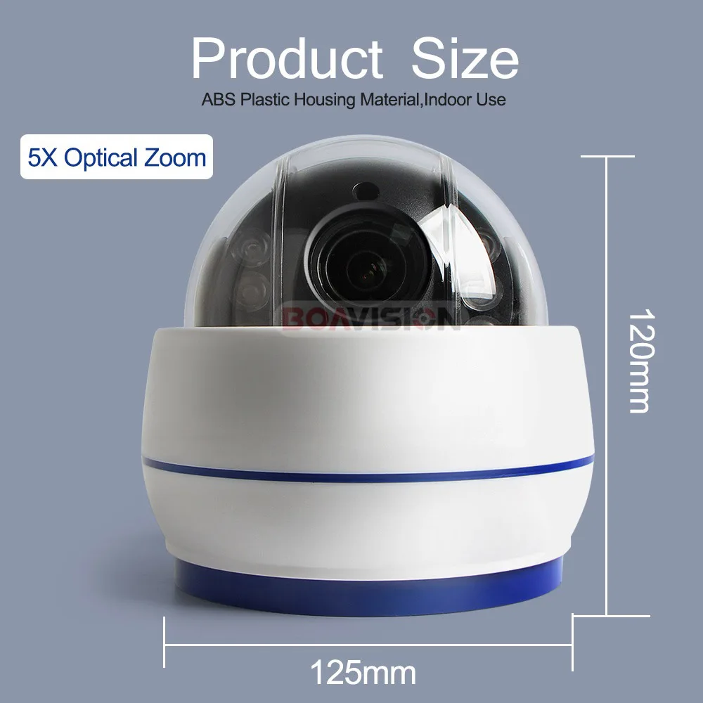  HD 1080P Wireless PTZ IP Camera Wifi CCTV Speed Dome Camera Onvif 5X Optical Zoom Indoor Audio SD C - 32832620726