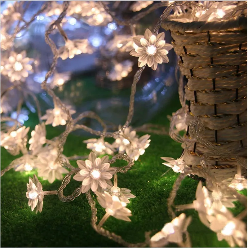 

Jeebel 10m 100LED Decoration Garland Lotus LED String Lights Christmas New Year Holiday Party Wedding Lamp lighting AC 220V