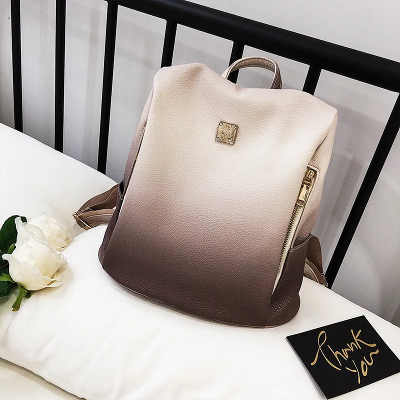 

Stylish personality gradient shoulder bag Personality retro backpack female.