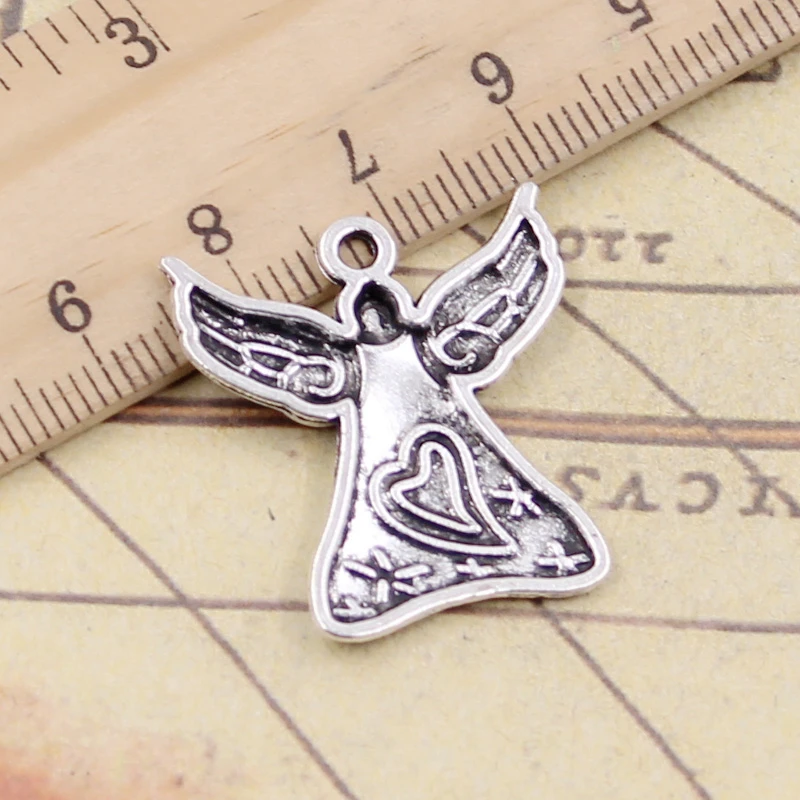 10 шт. подвески в виде сердца и ангела|tibetan silver plated|pendants craftspray charm |