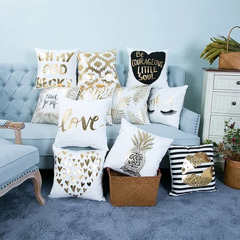 

18 inch Pineapple Love Bronzing Throw Pillow Case Cover Home