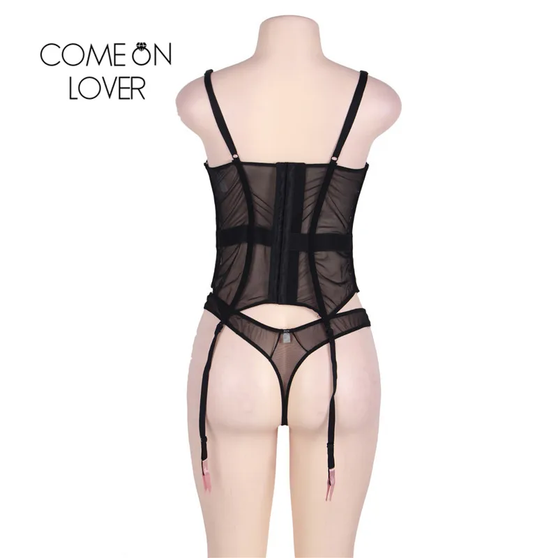 Comeonlover сексуальное нижнее белье корсет прозрачный Strape корсеты и бюстье высокое
