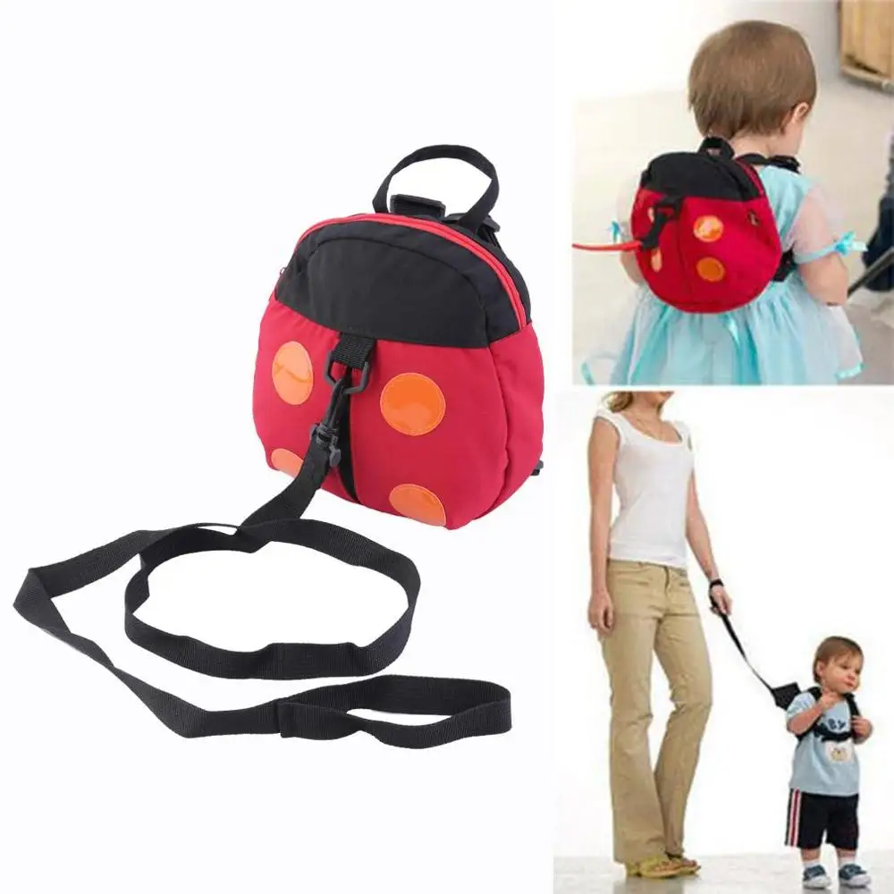 

Cute Baby Kids Cartoon Adjustable Backpack Anti-lost Toddler Walking Safety Harness Strap Ladybird Shape Design Baby Walk Belt