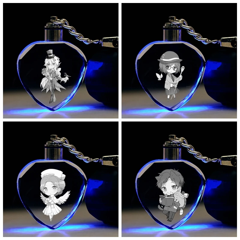 

IVYYE Five Jack Heart Shape Anime LED Key Chains Figure Keyring Crystal Toy Keychain Light Keyholder Unisex Birthday Gifts NEW