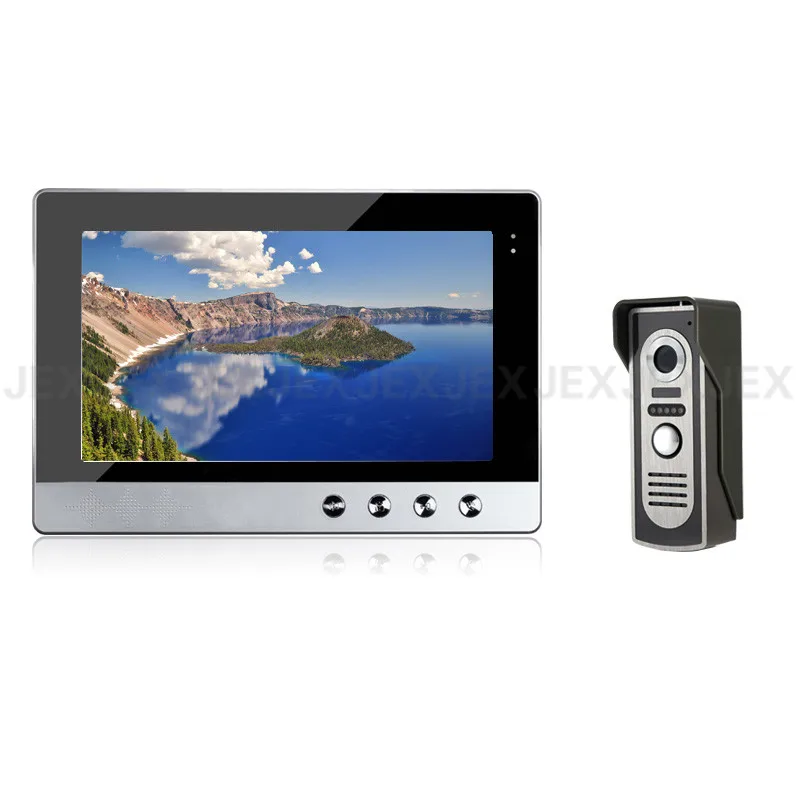 

JEX 10 inch color LCD screen video door phone doorbell speaker intercom system kit 1 monitor + IR COMS Camera Easy install