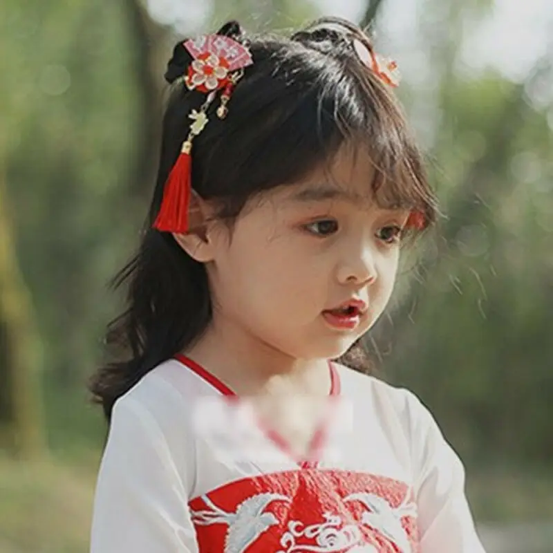 Китайский стиль волос кимоно подарок кисточкой клип веер Декор форма шпилька Kanzashi дети