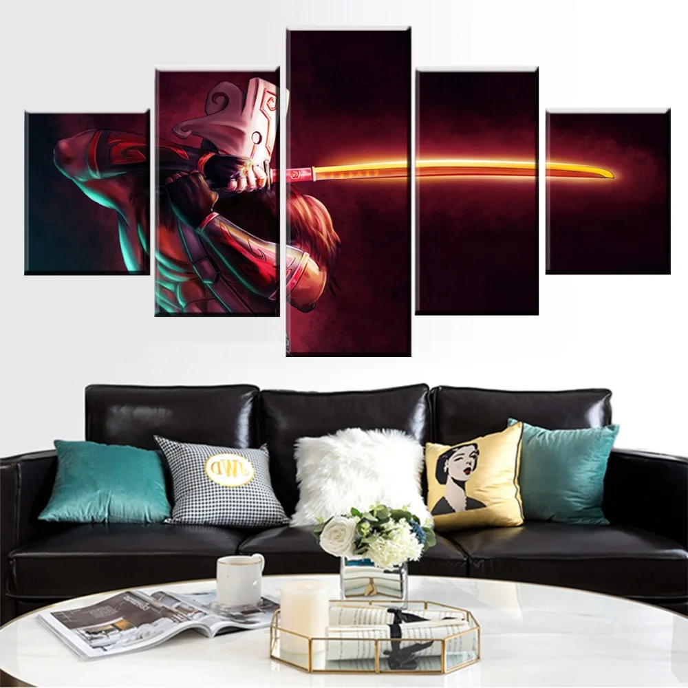  Modern Canvas Painting Modular Game Poster 5 Pieces 2 DotA Juggernaut Wall Art Home Decor Boys Room