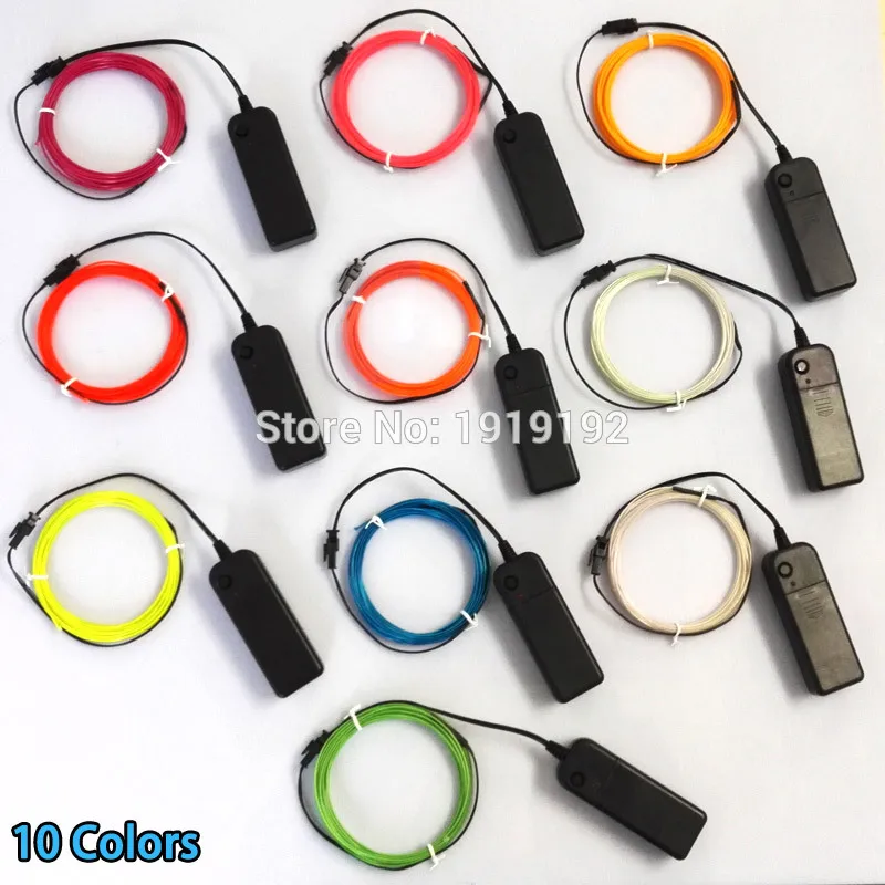 1 3mm 360 Degrees Of Illumination Flexible EL Wire Glow Rope Cable