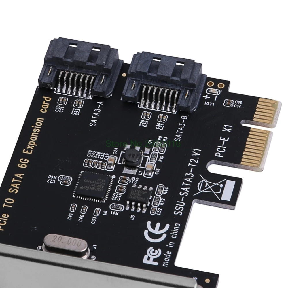 1 компл. PCIe PCI Express SATA3.0 2-Порты и разъёмы разъемы SATA III 6 г контроллер платы расширения адаптер для PCIe 2,0 Высокое качество C26
