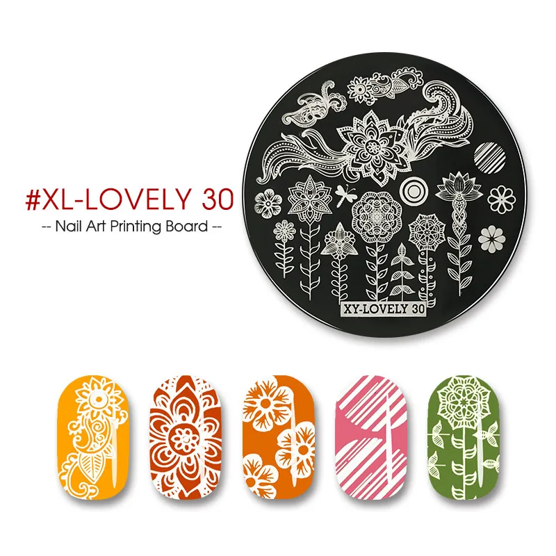 XL-LOVELY-30 Saviland 16 видов стилей дизайн ногтей штамп шаблон цветок Роза Листья Изображение Шаблон печатная пластина для DIY лак для ногтей, Печать Маникюр - Цвет: XL-LOVELY-30