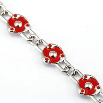 

12pcs/lot Naruto Bracelet Sharingan logo Charm Bracelet Cosplay Bangle Japan Style For Anime Fan Naruto Anime Bracelet Jewelry