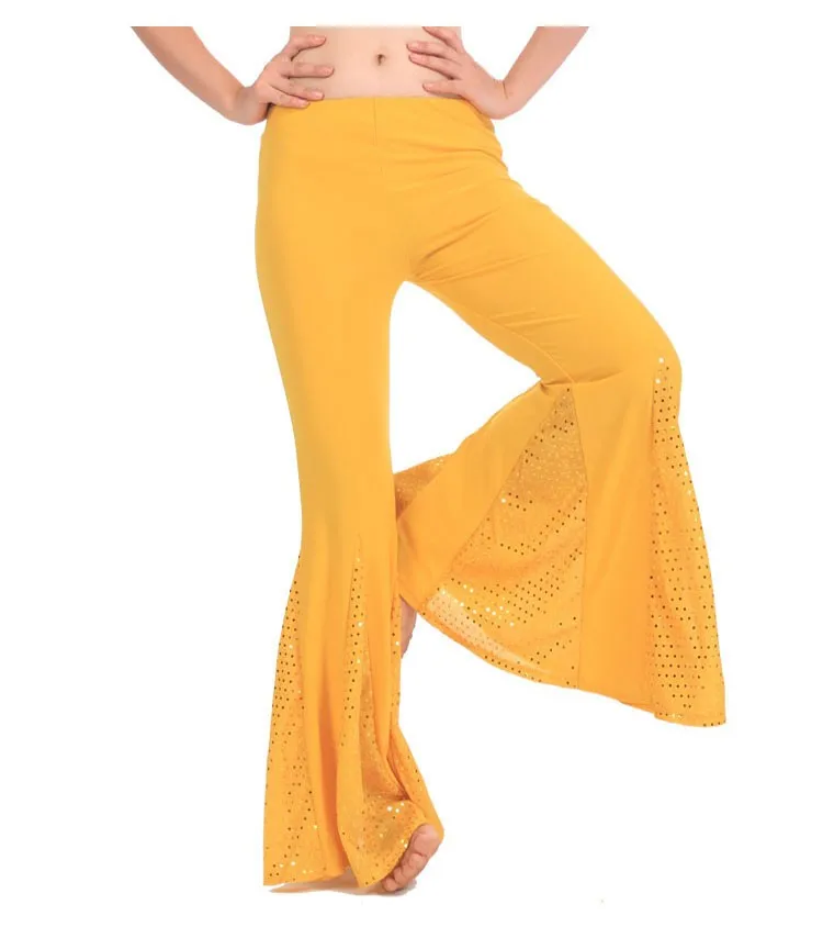 Женские брюки для танца живота, брюки для танца живота,, сексуальный костюм для танца живота, брюки, юбка, 7 цветов, для танца живота - Цвет: Цвет: желтый