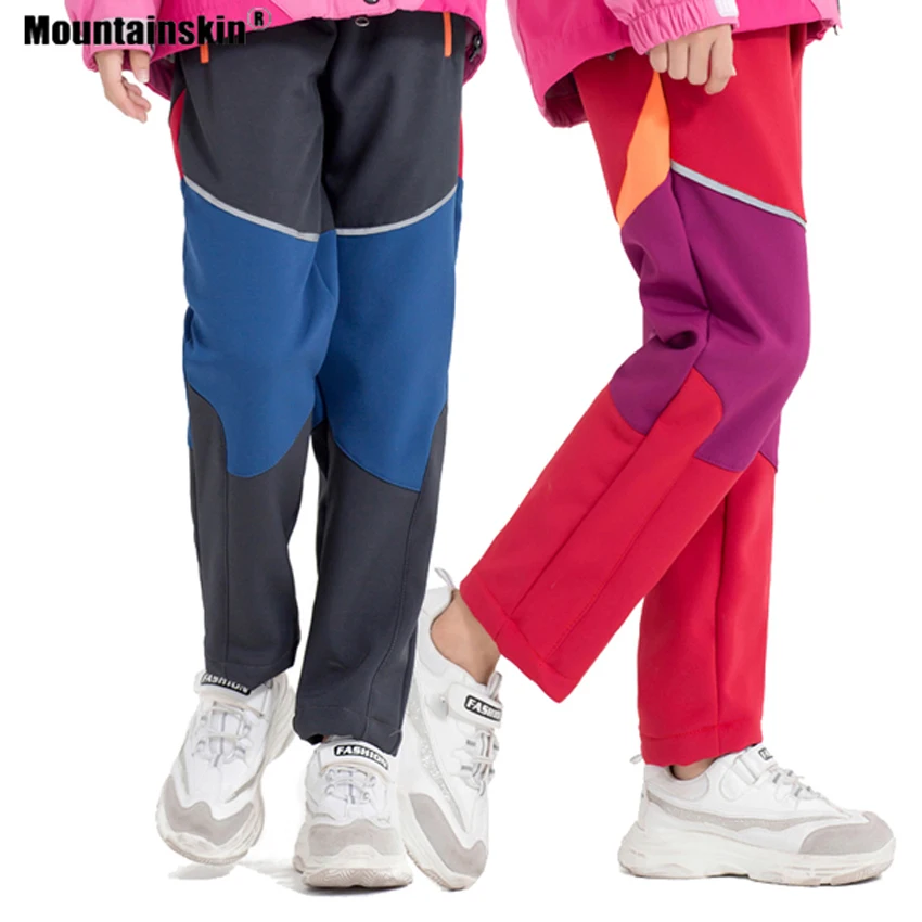 Mountainskin Kids' Winter Fleece Softshell Warm Pants Children Outdoor