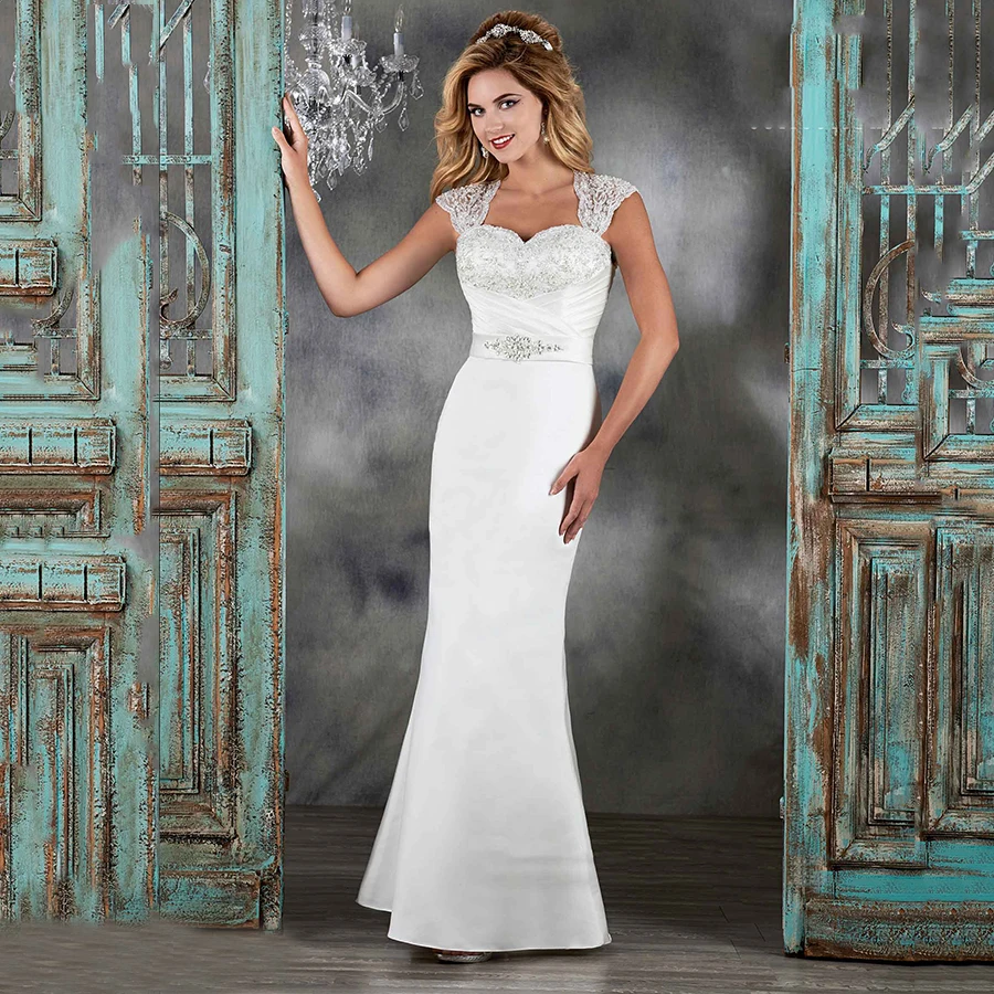 Bhldn lace and satin sheath wedding dresses with lace back shopping online