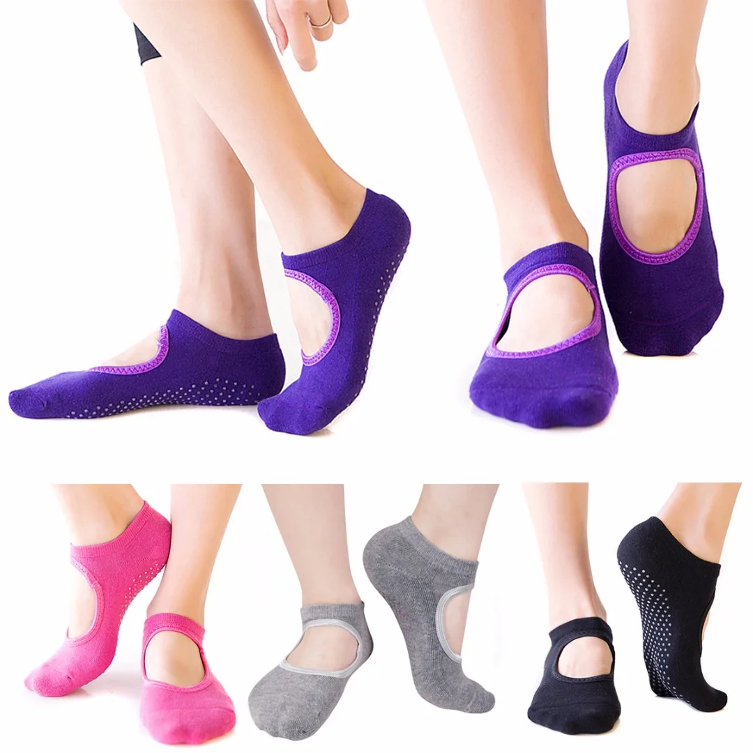 1 Pair Women Anti Slip Cotton Yoga Socks Professional Fitness Sport Pilates Socks Ballet Socks Dance Silicone Non-slip Socks