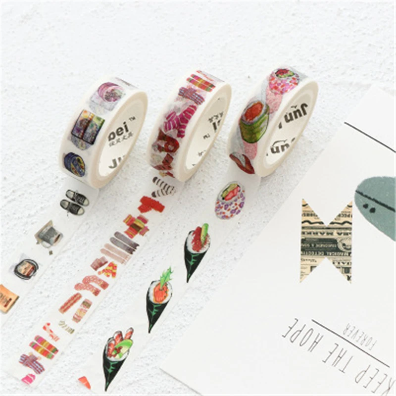 

1Pcs Diy Candy Hot Flower Tape Decoration Roll Diy Decorative Sticky Paper Masking Tape Stationery Scrapbook Self Adhesive Tape