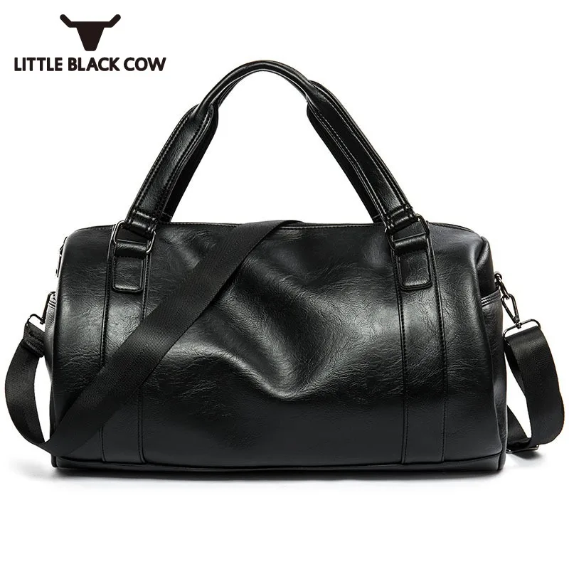 

Mens Business Travel Large Capacity Luggage Handbag Pu Leather Office Trip Packing Crossbady Bags Male Casual Tote Shoulder Bag