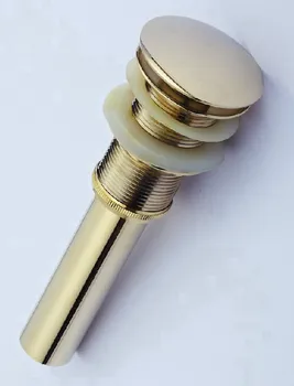 

Golden Color Brass Large Round Cap Pop UP Sink Basin Waste / Drain Without Overflow Csd041