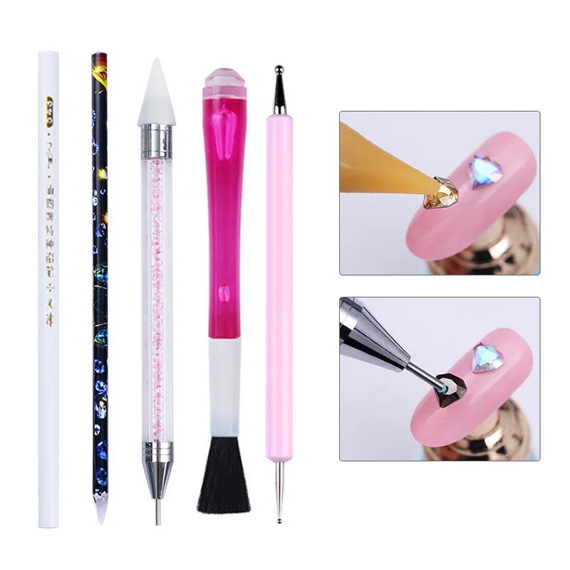 

Dual-ended Dotting Pen Picker Marbleizing Stamping Painting Dotted Pencil Flower Water Marble Nail Art Tool 1 Pc For Gel Polish
