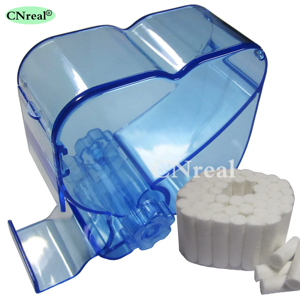 1 Piece Dental Cotton Roll Dispenser & 50 pcs Cotton Roll Rotating type Molar Shaped Bluecotton