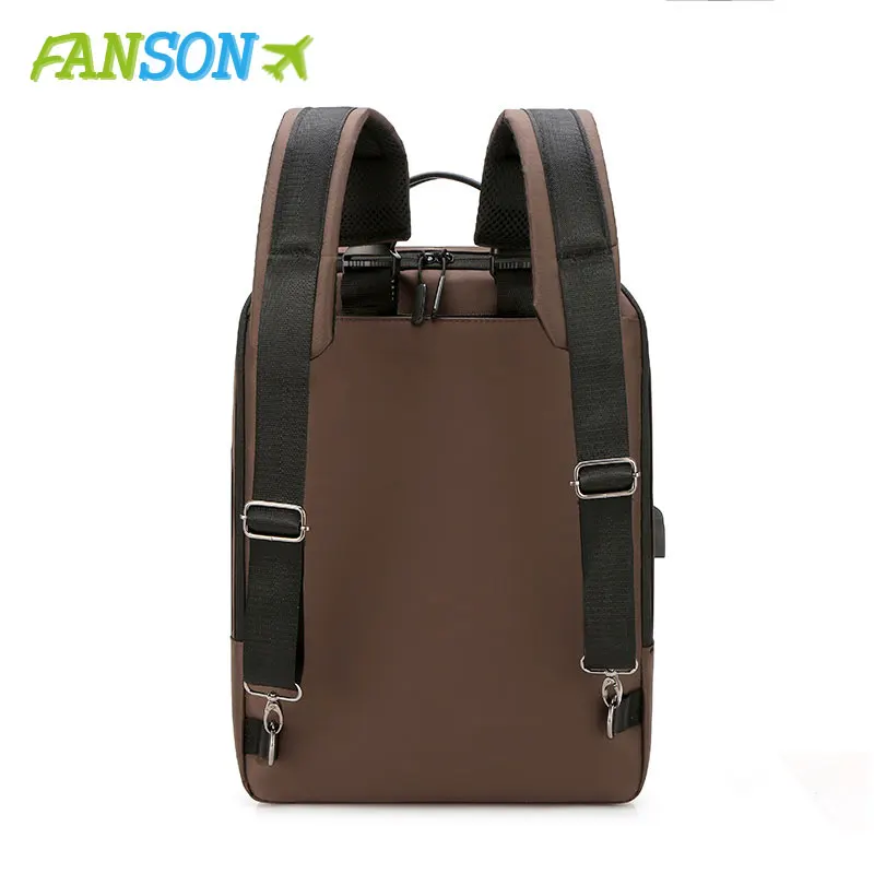 FANSON, деловой мужской рюкзак, черный, зарядка через usb, рюкзак для ноутбука с защитой от кражи, 15,6 дюймов, мужской, большой емкости, школьные сумки для колледжа