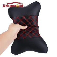 2 шт., мягкая кожаная подушка для подголовника автомобиля, подушка для шеи, авто подголовник, подушка для собаки, подушка в виде кости, поддержка шеи, автомобильные принадлежности