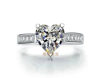 

Pave Accents 1Ct Heart Shape Diamonds Ring Solid 925 Sterling Silver Ring White Gold Color Engagement Ring