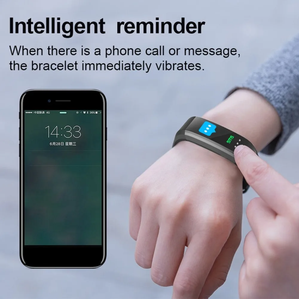 

CK16 Smart Watch Color Screen Sleep Monitor Fitness Pedometer Call SMS Reminder Waterproof Bluetooth Sports Watch 2018 New