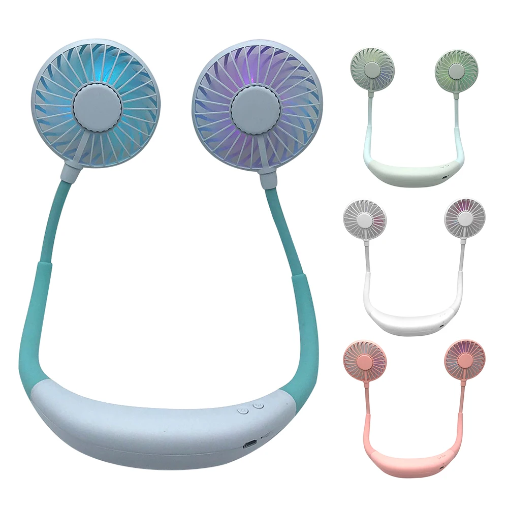 

Free Angle Mini Sport Hanging Neck Fan Charging Lazy Handheld Electric Magic Color Desktop Fans Sports Portable Accessories JSX