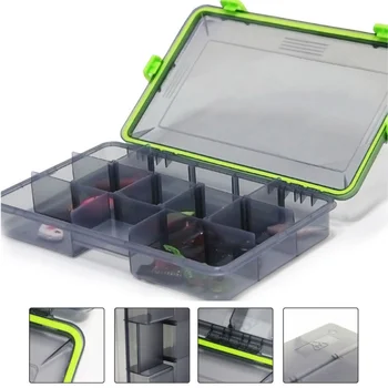 

Multiple Compartments Fishing Lure Accessories Box Bait Fishing Tackle Container Plastic Storage Holder Square Case