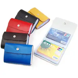 Кожаные кошельки кредитные карты ID Бизнес-Чехол кошелек мужчины женщины
