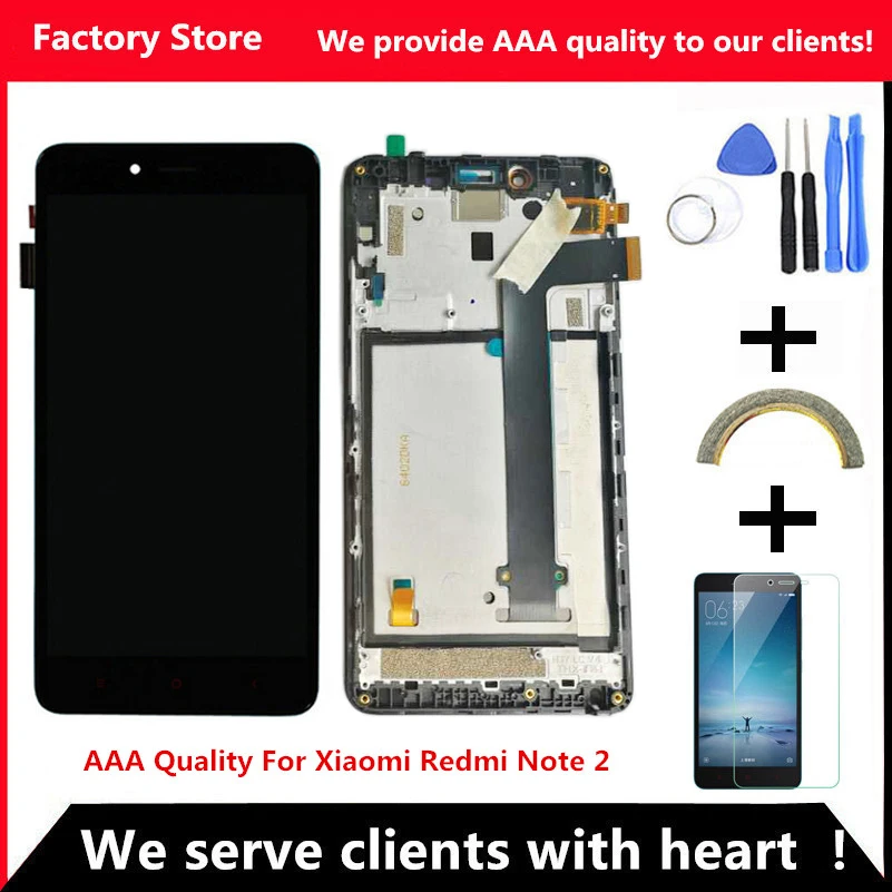 ЖК дисплей QYJOY AAA качества для Xiaomi Redmi Note 2 сменный Hongmi дигитайзер Aseembly|display screen|lcd