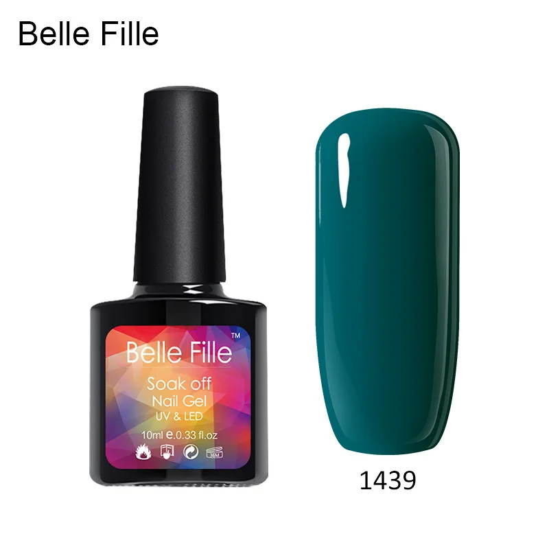 Belle Fille 10 мл зеленая блестящая Наклейка Искусство гель лак Светодиодная лампа для