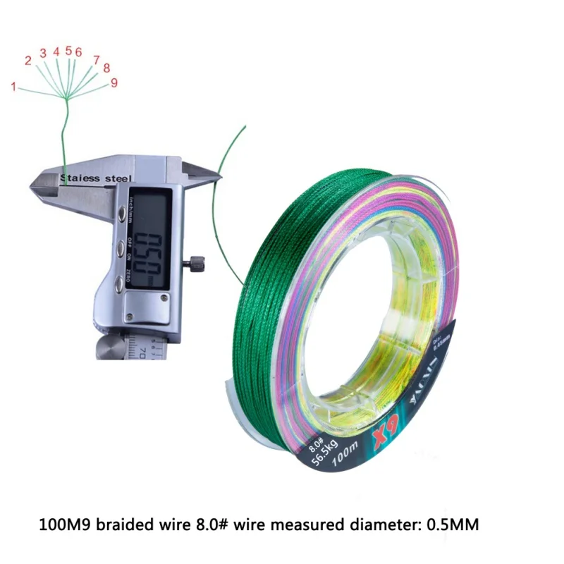 9 стендов PE плетеная многофиламентная рыболовная леска для ловли карпа рыболовные лески для всех рыболовных цветов зеленый
