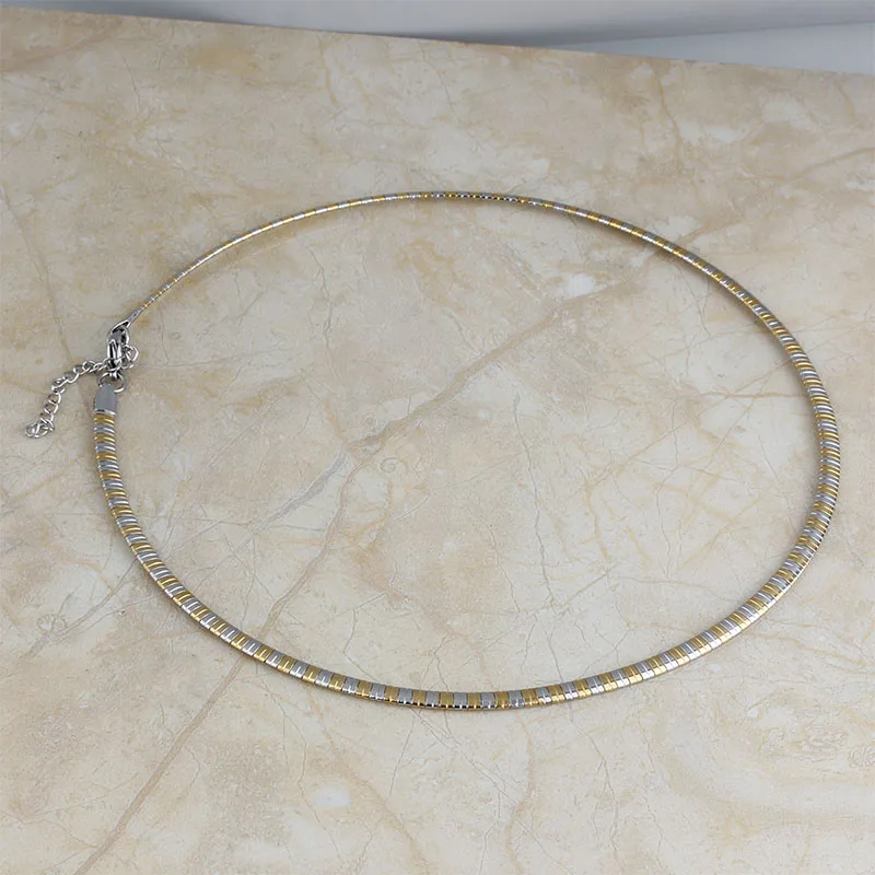 Массивная нержавеющая сталь нагрудник Чокер-воротничок ожерелье s серебро/золото цвет очарование простое ожерелье для женщин модное ювелирное изделие