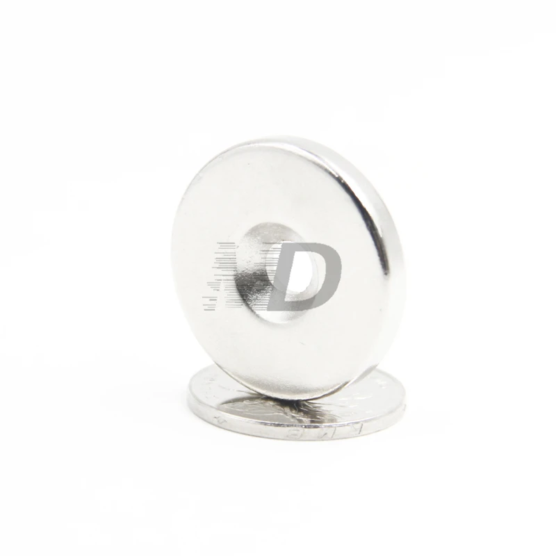 US $57.82 100pcs Super Strong Round Neodymium Countersunk Ring Magnets 25mm x 3mm Hole 52mm N50 Neodymium Magnet Free Shipping