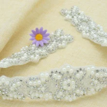 ShiDianYi серебряные стразы аппликация пояс невесты кристалл жемчуг ленты свадебная одежда подружки невесты платья 10PCS-RA305-Y515