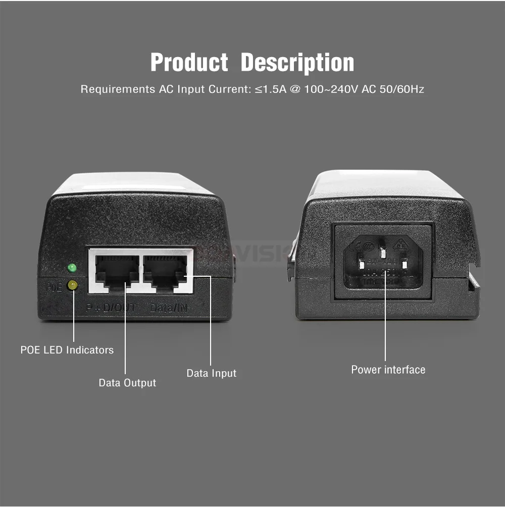 1000 Мбит/с гигабитный 60 Вт Hi power POE инжектор совместимый IEEE802.3bt DC 54 в Выход 100-240 В вход POE мощность для CCTV PTZ IP камера